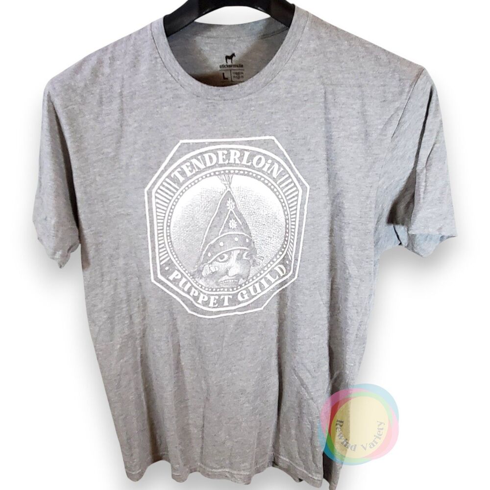 Tenderloin Puppet Guild Graphic T-Shirt Heather Gray Medium